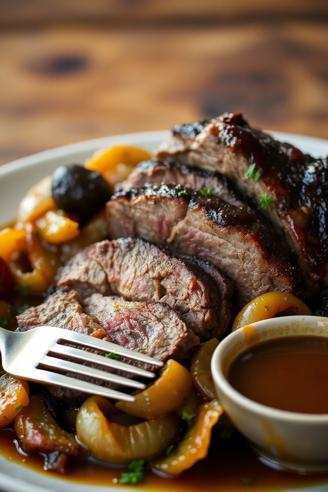 beer braised beef and onions