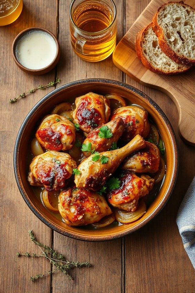 beer braised chicken dish