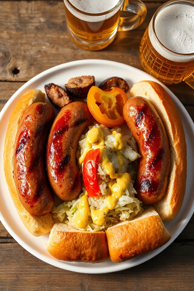 beer brats with mustard