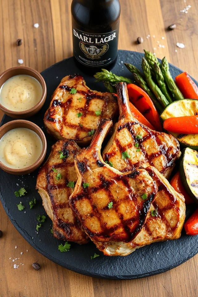 beer brined pork chops