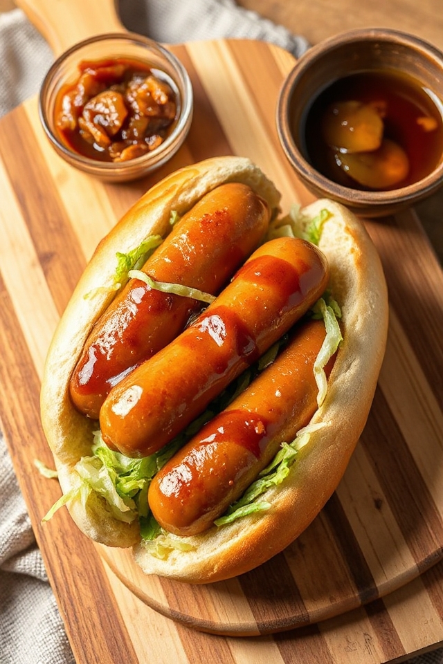 beer infused bratwurst with onions