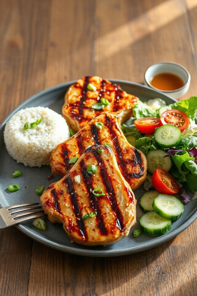 beer infused ginger pork chops