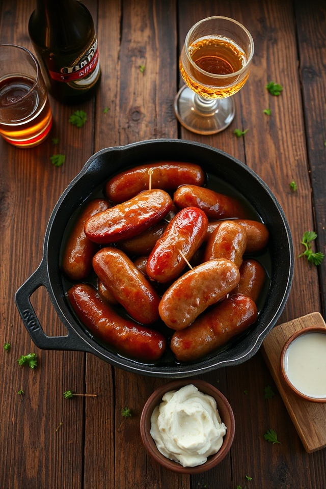 beer infused sausage dish