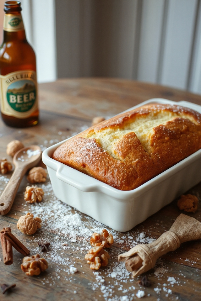 beer infused walnut spice cake