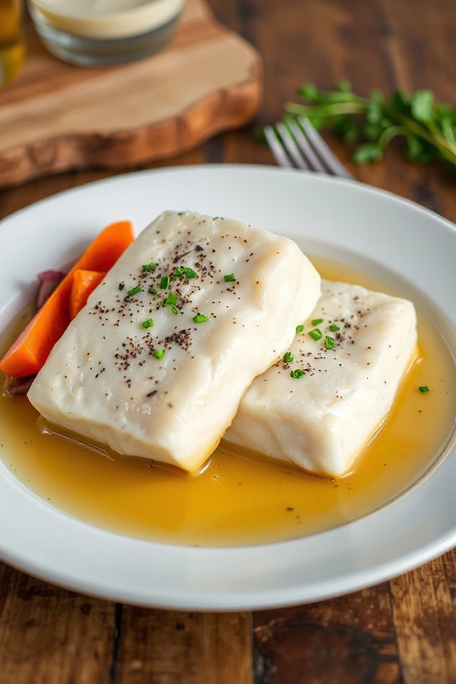 beer poached halibut recipe