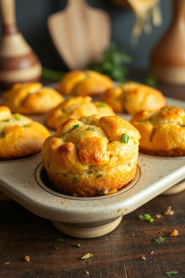 cheddar studded beer cheese muffins
