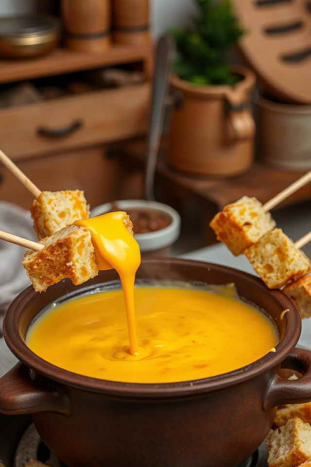 cheesy melty beer fondue