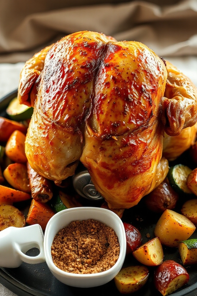 cider infused beer can chicken