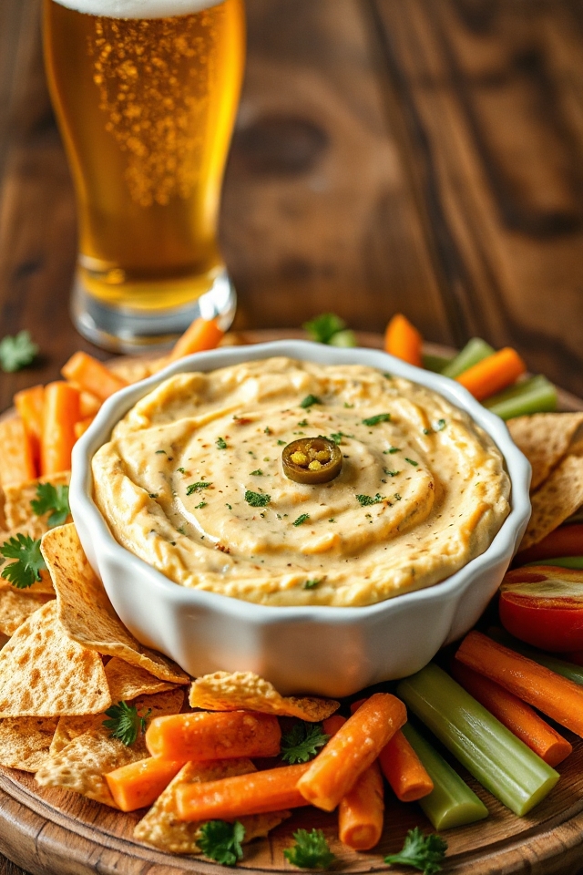creamy cheddar beer dip