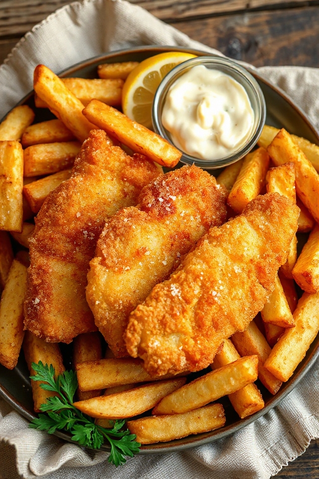 crispy fish and chips