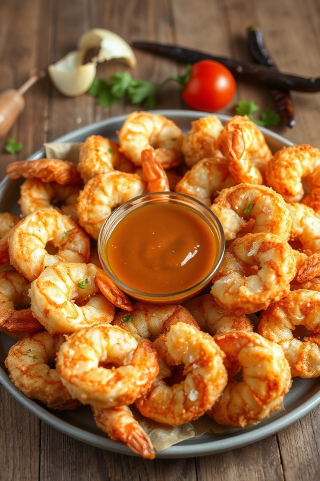 crispy shrimp with sauce