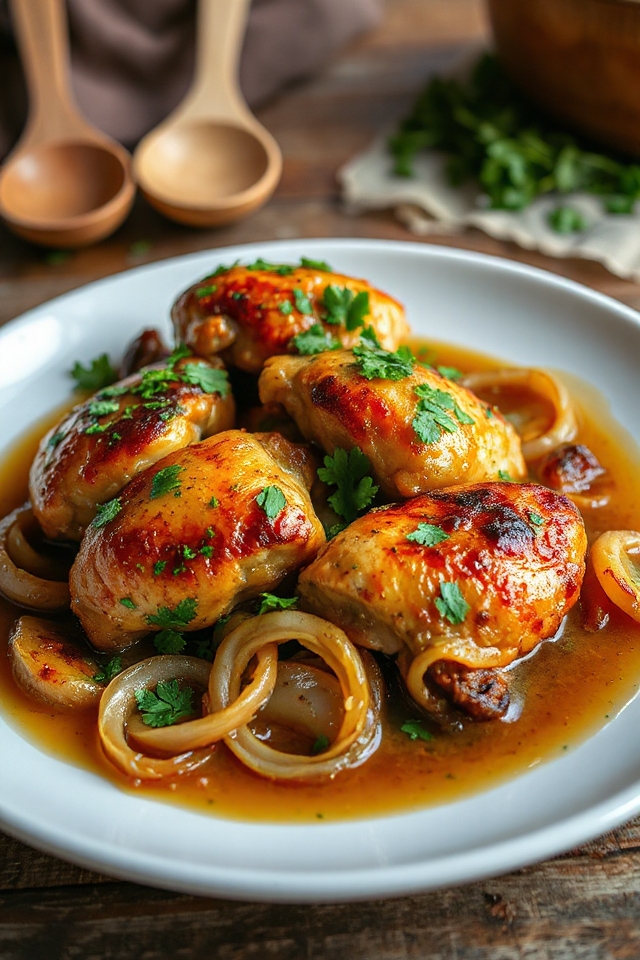 garlicky onion beer chicken