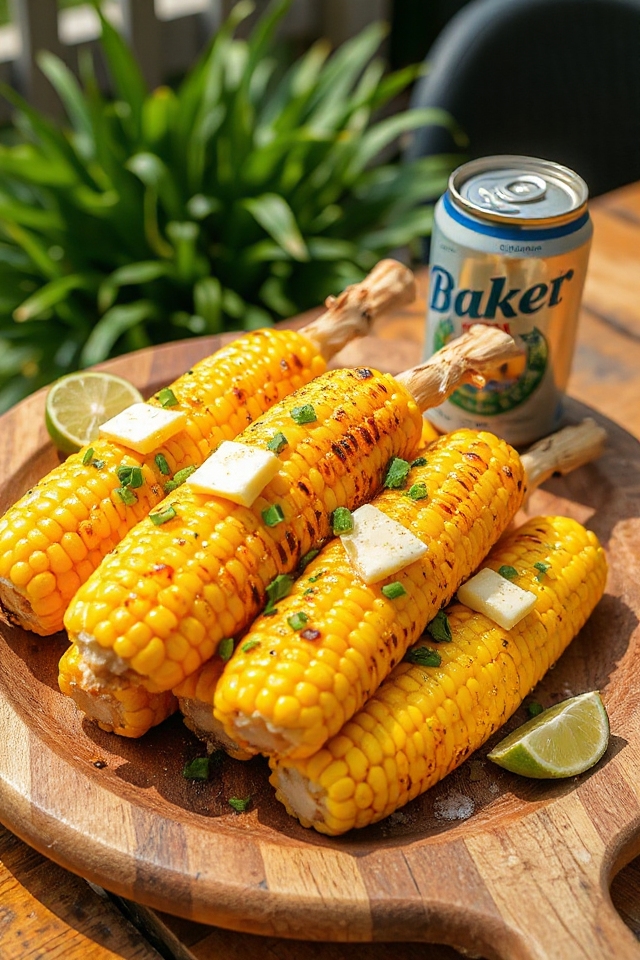 grilled corn with beer