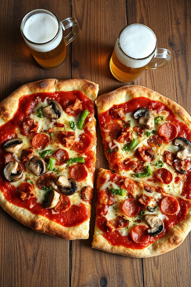 meaty beer pizza delight