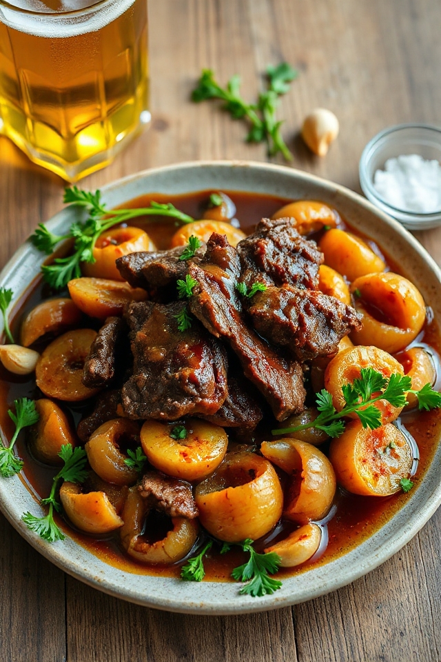 pilsner infused beef and onions