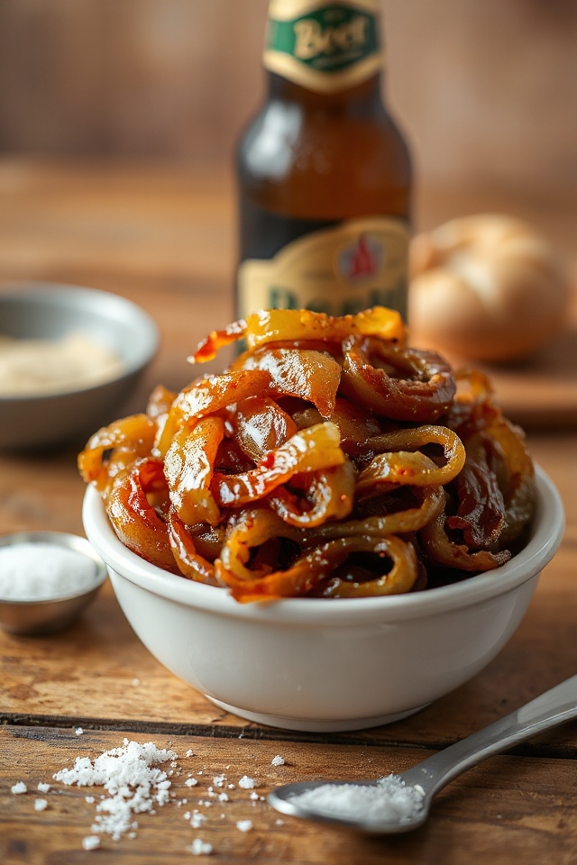 saut onions with beer