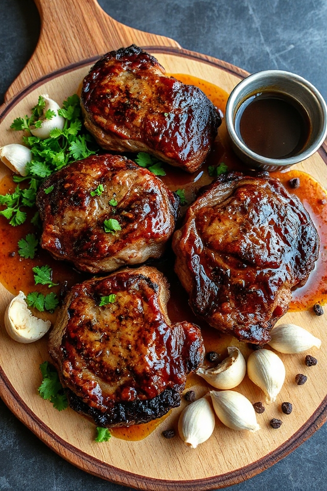 stout beer garlic steaks